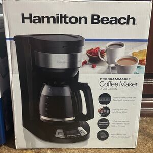 Hamilton Beach Silver and Black Programmable Coffee Maker